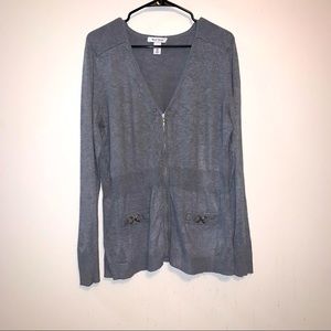 White House Black Market Gray Cardigan Size XL